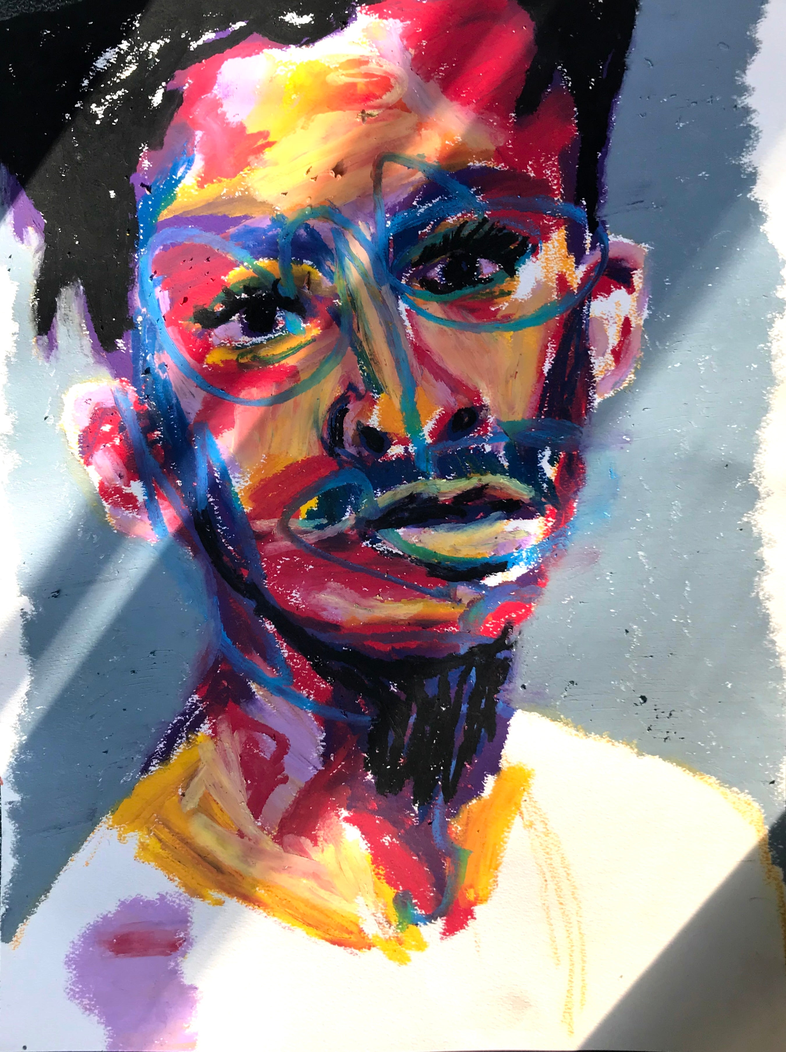 Reflection of oil pastel drawing by taNrleMn